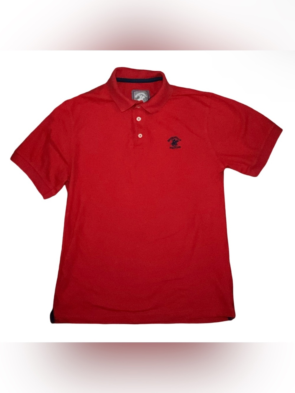 Beverly Hills Polo Club Men’s Red Embroidered Logo Polo Shirt Men Size Small